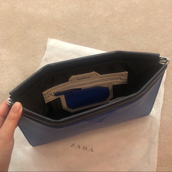 NEW Zara Blue Envelope Clutch - Picture 4 of 8
